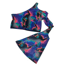 Load image into Gallery viewer, MIRAGE | One Shoulder Bell sleeve top with Cut Outs Women's Festival Top, Rave Top