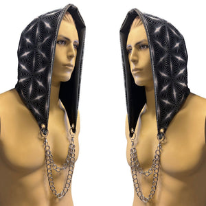 ENIGMA | Reversible Hood With Chain | Rave Hood