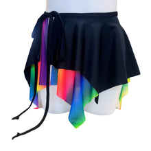 Load image into Gallery viewer, RAINBOW PRIDE | Asymmetrical Double layer Tie Skirt, Rave Skirt, Festival Bottom
