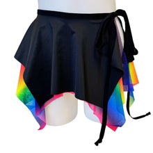 Load image into Gallery viewer, RAINBOW PRIDE | Asymmetrical Double layer Tie Skirt, Rave Skirt, Festival Bottom