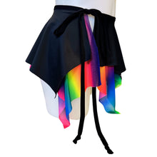 Load image into Gallery viewer, RAINBOW PRIDE | Asymmetrical Double layer Tie Skirt, Rave Skirt, Festival Bottom