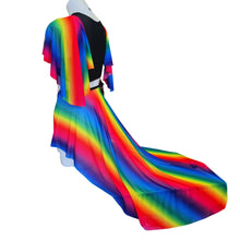 Load image into Gallery viewer, RAINBOW PRIDE | Mesh High Low Buckle Skirt, Rave Skirt, Festival Bottom