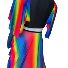 Load image into Gallery viewer, RAINBOW PRIDE | Mesh High Low Buckle Skirt, Rave Skirt, Festival Bottom