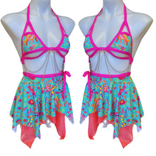 Load image into Gallery viewer, PASTEL PREHISTORIC | Chain Cage Top, Festival Top, Rave Top with Chains