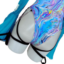 Load image into Gallery viewer, LIQUID WAVE | Aria Cut-Out Cascade Bell Sleeve Bodysuit  Mesh, Chain Detail and Leg Ties