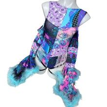 Load image into Gallery viewer, Ready to Ship | Size MEDIUM | Aria Cut-Out Cascade Bell Sleeve Bodysuit with Fluff and Chain Detail