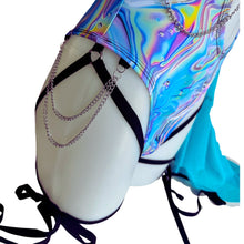 Load image into Gallery viewer, LIQUID WAVE | Aria Cut-Out Cascade Bell Sleeve Bodysuit  Mesh, Chain Detail and Leg Ties