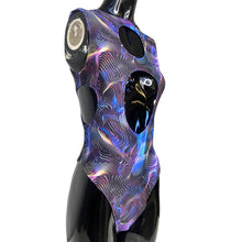 Load image into Gallery viewer, DARK WAVE | Aria Cut-Out Bodysuit, Rave Outfit, Festival Bodysuit, Trippy Bodysuit, Sexy Swimsuit, Open Back, Playsuit