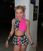 Load image into Gallery viewer, PINK + BLACK  | Underboob Sporty Crop Top
