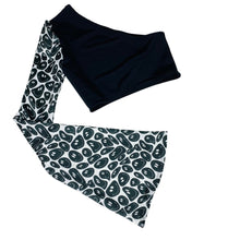 Load image into Gallery viewer, BLACK + WHITE | One Shoulder Bell Sleeve Top