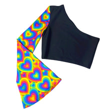 Load image into Gallery viewer, POSITIVE VIBRATIONS | One Shoulder Bell Sleeve Top
