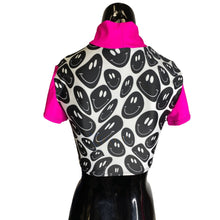 Load image into Gallery viewer, PINK + BLACK | Underboob Mockneck Crop Top