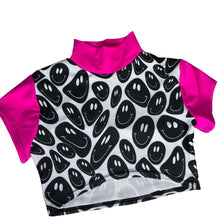 Load image into Gallery viewer, PINK + BLACK | Underboob Mockneck Crop Top