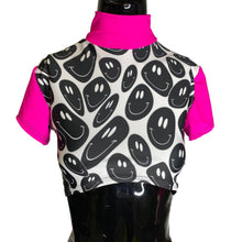 Load image into Gallery viewer, PINK + BLACK | Underboob Mockneck Crop Top