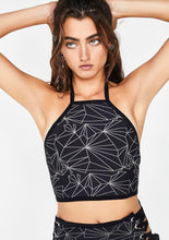 Load image into Gallery viewer, REFRACTION | REFLECTIVE | Halter Top, Women's Festival Top, Rave Top