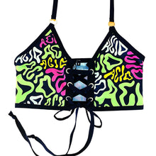 Load image into Gallery viewer, ACID | Front Tie Crop Top, Women's Festival Top, Rave Top