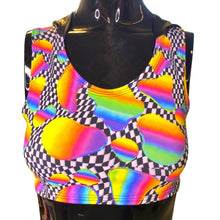 Load image into Gallery viewer, RETRO RAVE |Hooded Sporty Crop Top, Women's Festival Top, Rave Top