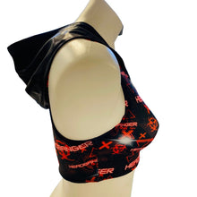 Load image into Gallery viewer, HEADBANGER | Crop Top with Hood Women's Festival Top, Rave Top