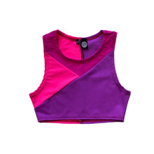 Load image into Gallery viewer, TRI COLOR| Pink | Ready To Ship | Limited Edition Sporty Crop Top, Women's Festival Top, Rave Top