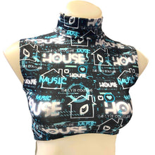 Load image into Gallery viewer, HOUSE MUSIC | Underboob Mock Neck Crop Top Sleeveless , Women's Festival Top, Rave Top