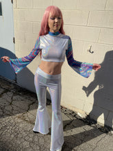 Load image into Gallery viewer, COSMIC |  Mock Neck Crop Top With Long Bell Sleeves , Women's Festival Top, Rave Top
