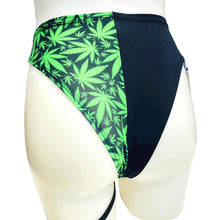 Load image into Gallery viewer, PUFF PUFF | High Waisted High Cut Chain Bottoms with Leg Wrap, Festival Bottoms, Rave Bottoms, Black Rave Outfit 420