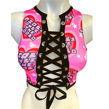 Load image into Gallery viewer, GIRLS RULE | Front Tie Crop Top, Women's Festival Top, Rave Top
