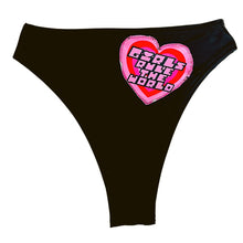 Load image into Gallery viewer, GIRLS RULE | Patchwork High Waisted High Cut Bottoms, Festival Bottoms, Rave Bottoms, Black Rave Outfit