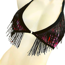 Load image into Gallery viewer, GIRLS RULE | Fringe Triangle Top, Women's Festival Top, Rave Top