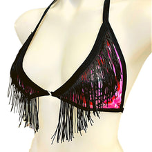 Load image into Gallery viewer, GIRLS RULE | Fringe Triangle Top, Women's Festival Top, Rave Top