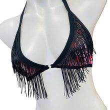 Load image into Gallery viewer, GIRLS RULE | Fringe Triangle Top, Women's Festival Top, Rave Top