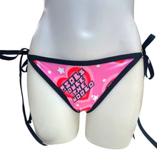 Load image into Gallery viewer, GIRLS RULE | Low Cut Bikini Bottoms | Festival Bottoms, Rave Bottoms, Black Rave Outfit
