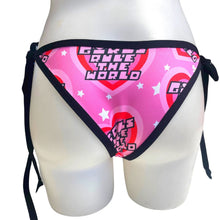 Load image into Gallery viewer, GIRLS RULE | Low Cut Bikini Bottoms | Festival Bottoms, Rave Bottoms, Black Rave Outfit