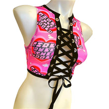 Load image into Gallery viewer, GIRLS RULE | Front Tie Crop Top, Women's Festival Top, Rave Top