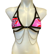 Load image into Gallery viewer, GIRLS RULE | Chain Cage Top, Festival Top, Rave Top with Chains