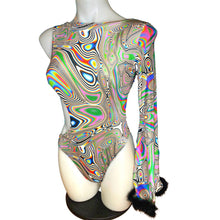 Load image into Gallery viewer, LUCID DREAMS | Aria Cut-Out One Shoulder Bell Sleeve Bodysuit | Fluff Sleeve