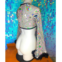 Load image into Gallery viewer, LUCID DREAMS | Front Tie Crop Top with Bell sleeves Women's Festival Top, Rave Top