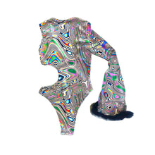 Load image into Gallery viewer, LUCID DREAMS | Aria Cut-Out One Shoulder Bell Sleeve Bodysuit | Fluff Sleeve