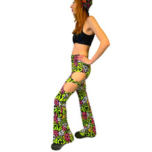Load image into Gallery viewer, ACID | Cut Out Flare Bell Bottom Pants, Festival Bottoms, Rave Pants, Yoga Pants