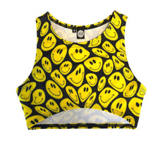 Load image into Gallery viewer, YELLOW SMILES | Underboob Sporty Crop Top, Women's Festival Top, Rave Top
