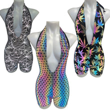 Load image into Gallery viewer, REFLECTIVE PLAYSUIT | Playsuit | Halter Romper | Festival Outfit | Rave Jumpsuit | Boho | You pick the Fabric