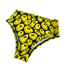 Load image into Gallery viewer, YELLOW SMILES | Regular High Waisted Bottoms, Festival Bottoms, Rave Bottoms, Black Rave Outfit