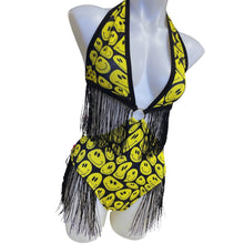 Load image into Gallery viewer, YELLOW SMILES | Leah Bodysuit | Strappy Bodysuit with Black Fringe