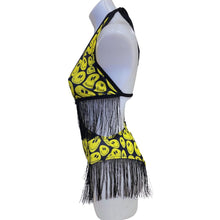 Load image into Gallery viewer, YELLOW SMILES | Leah Bodysuit | Strappy Bodysuit with Black Fringe