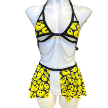 Load image into Gallery viewer, YELLOW SMILES | Ultra Mini Buckle Skirt, Rave Skirt, Festival Bottom