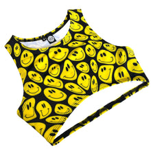 Load image into Gallery viewer, YELLOW SMILES | Underboob Sporty Crop Top, Women's Festival Top, Rave Top