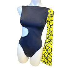 Load image into Gallery viewer, YELLOW SMILES | Aria Cut-Out One Shoulder Bell Sleeve Bodysuit