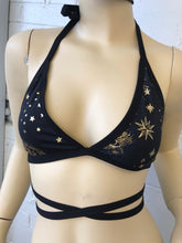 Load image into Gallery viewer, GOLD GODDESS VIBES | Triangle Top, Women&#39;s Festival Top, Rave Top