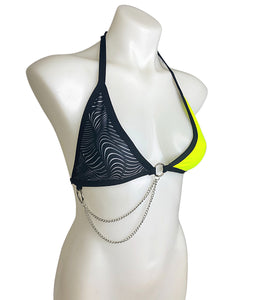 ILLUSIONS | Chain Triangle Top, Festival Top, Rave Top with Chains