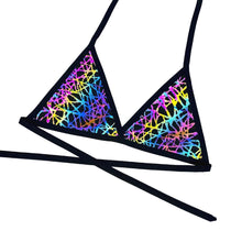 Load image into Gallery viewer, RAINBOW STATIC | RAINBOW | Triangle Top, Women&#39;s Festival Top, Rave Top